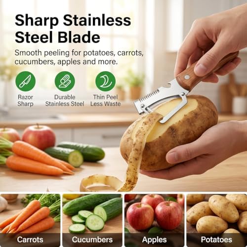 elite peeler and shredder, 2PCS Vegetable Peeler, 1.8mm Thickened