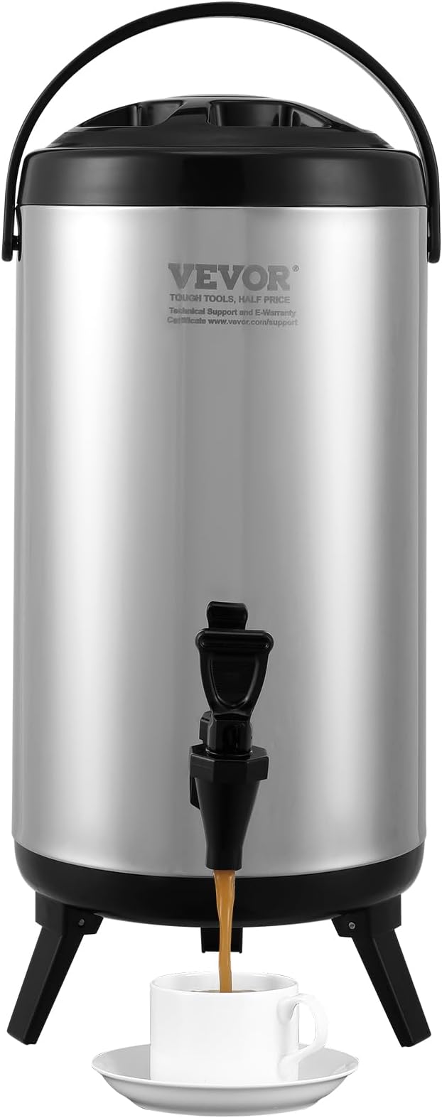 VEVOR Stainless Steel Insulated Beverage Dispenser, 2.4 Gallon 9.2 Liter by VEVOR