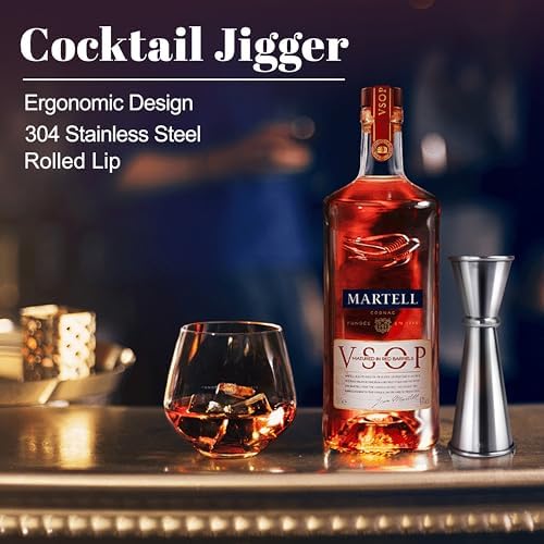 2 Pcs 304 Stainless Steel Double Jigger, 2 oz 1 oz