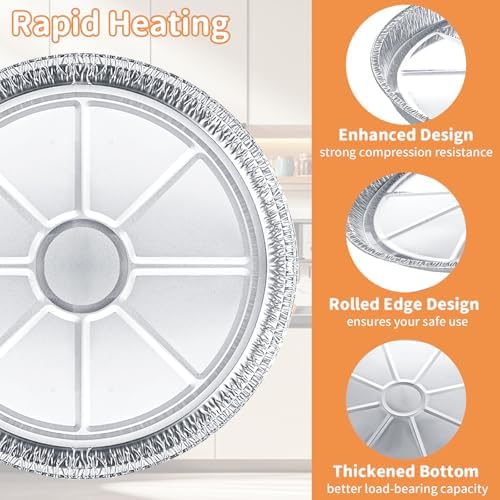 50 Pack Disposable Round Foil Pizza Pans Aluminum Pizza Pans for