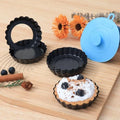 Mini Tart Pans with Removable Bottom 4 inch Set of 10 Non-stick Round