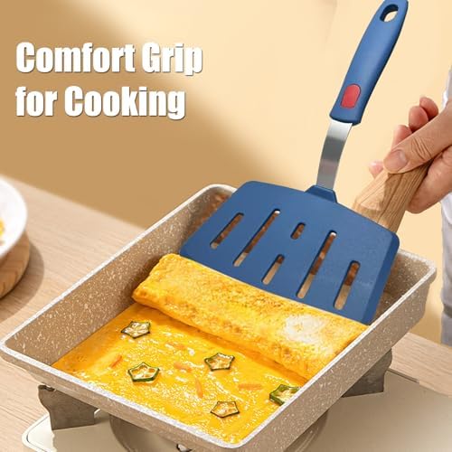 Tenta Kitchen Wide Silicone Spatula for more than 12" Non Stick Frying
