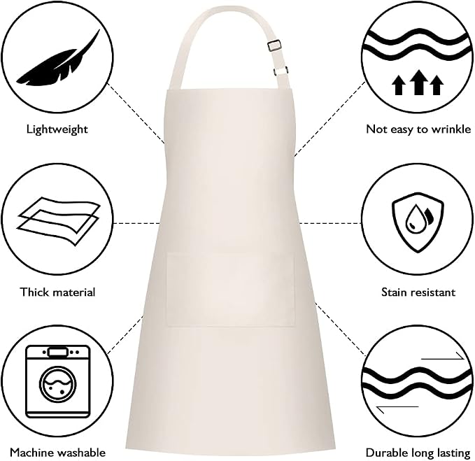 Jubatus 2 Pack 100% Cotton Aprons - Image 6