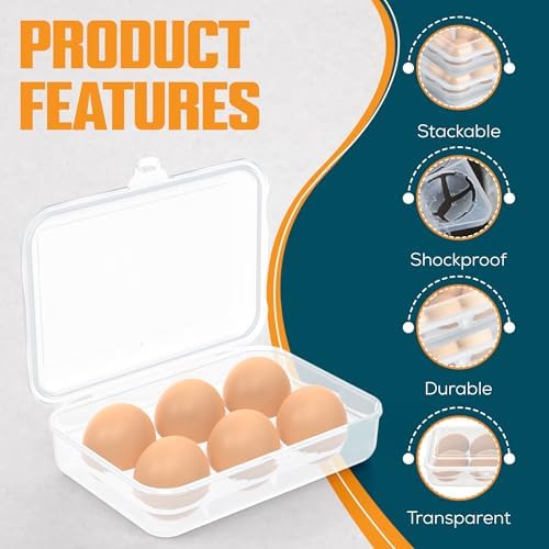 ZPU Camping Egg Holder, 2 Pack, 6-Grid, Blue