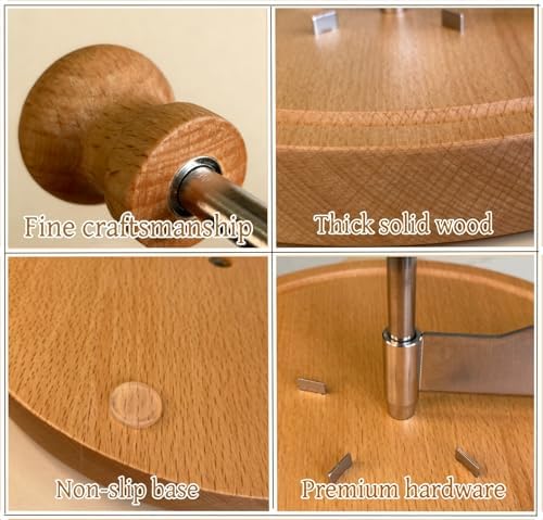 Cheese Curler Wheel, Stainless Steel with Wood Base