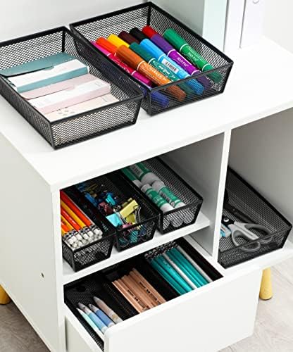 BYCY Silverware Drawer Organizer, Black Steel Mesh Tray
