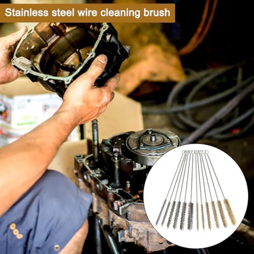 12 Pcs Brass Wire Brush Stainless Steel Wire Brush Set, 12"/30.5cm