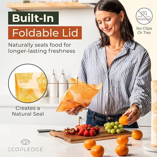 8 Pack Reusable Beeswax Food Storage Bags