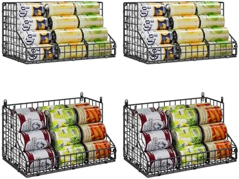 4 Pack Stackable Can Rack Organizer for Pantry Storage,Can Dispensers