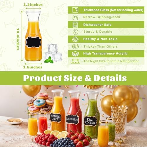27 Pack Mimosa Bar Supplies Set, 3 Glass Carafe and 24 Champagne