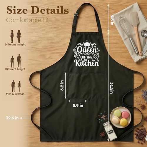 Queen of the Kitchen Apron for Women Cooking Baking,Queen of the