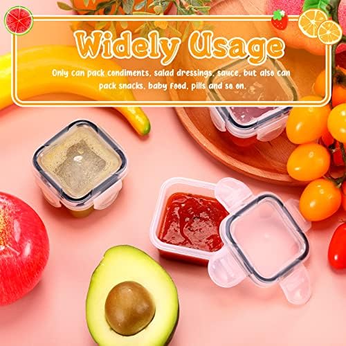 Mimorou 20 Pcs Salad Dressing Containers, 2 oz Reusable Plastic Small