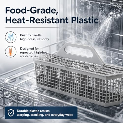 Universal Dishwasher Silverware Basket Replacement with Handle