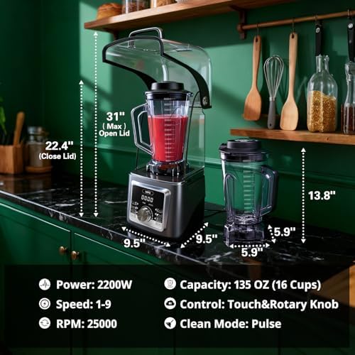 VONCI Commercial Blender, 135 oz, 2200W