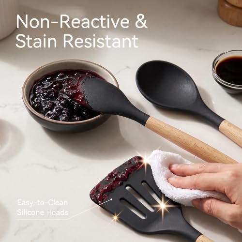 Silicone Kitchen Utensil Set, Heat-Resistant, BPA-Free