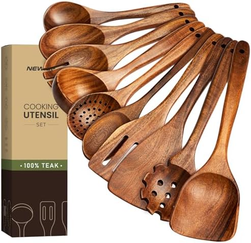 Newise 10-Piece Teak Wooden Utensil Set