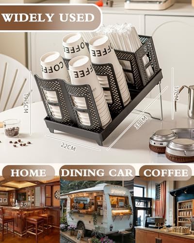 2-in-1 Paper Cup and Lid Holder, Adjustable