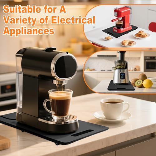 Bamboo Appliance Slider, Elegant Sliding Tray for Coffee Maker & Heavy