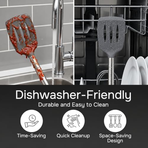 Silicone Spatula Set (2-Pc) - 600°F Heat Resistant, BPA Free