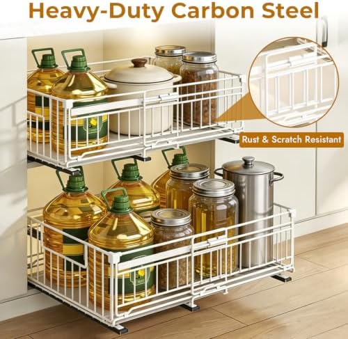 2 Pack Expandable Pull Out Cabinet Organiser Adjustable Width