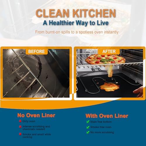 Oven Liners for Bottom of Oven - 3 Pack Large Oven Mats, 17”x25”