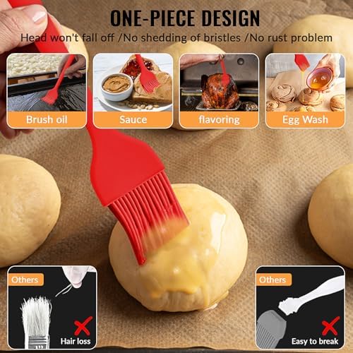 Silicone Basting Pastry Brush Set Heat Resistant Spread Oil Butter
