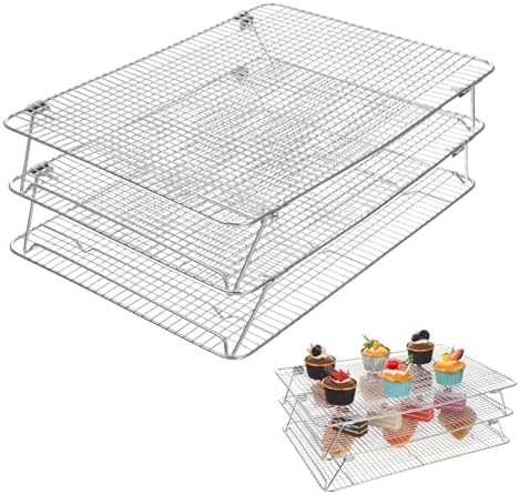 Stainless Steel Stackable Cooling Rack for Baking, 3-Tier Cooling Rack