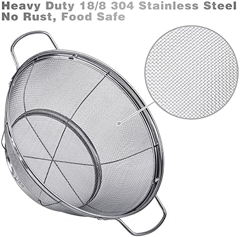 3 Pack 18/8 Stainless Steel Colander Sieves