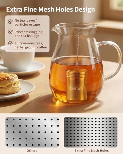 HOUSE AGAIN Large Tea Infuser with Scoop, 304 Stainless Steel Tea