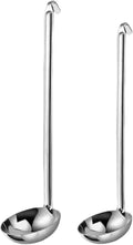 Stainless Steel Ladle 3 & 2-Ounce 2PC, Metal Kitchen Soup Ladle Spoon 12 inch & by Cyoufine