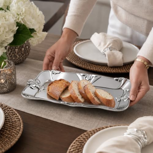 Arthur Court Fleur-De-Lis Bread Tray - Sand Casted Aluminum Serveware