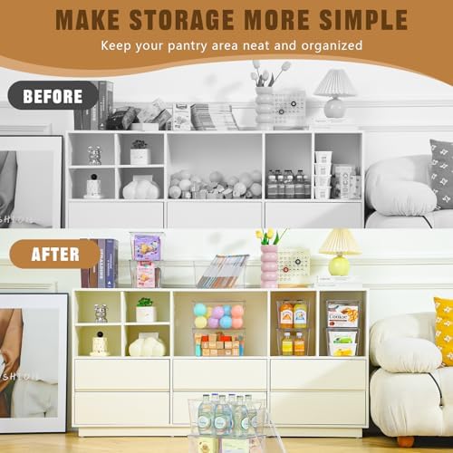 Freebat 6 Pack Clear Storage Bins with Lids, 7 Quart