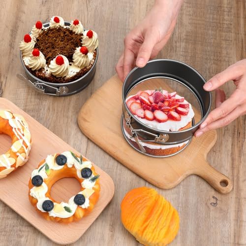 8 Pcs 4.7 Inch Springform Pan with Removable Bottom, Nonstick, Round