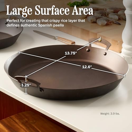 Classic Cuisine Pre-Seasoned Iron Roasting Pan, Made in UK, 13.75” x