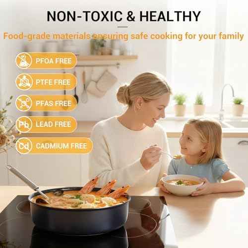 Ammeloo 21-Piece Ceramic Pots and Pans Set Non Stick with Detachable