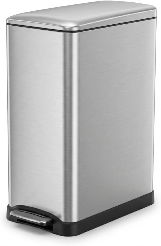 Home Zone Living 13 Gallon Slim Kitchen Trash Can - Image 3