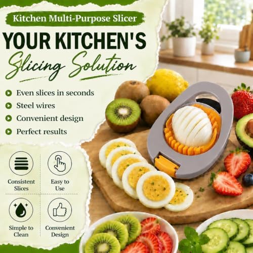 NOVANO Hard Boiled Egg Slicer with Stainless Steel Wires, Egg Salad