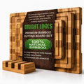 Bamboo Cutting Board Set with Juice Groove, End Grain Cutting Boards