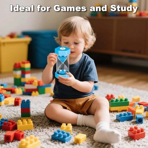 2 Minute Sand Timer, Unbreakable Hexagon Hourglass, Plastic Sand Watch