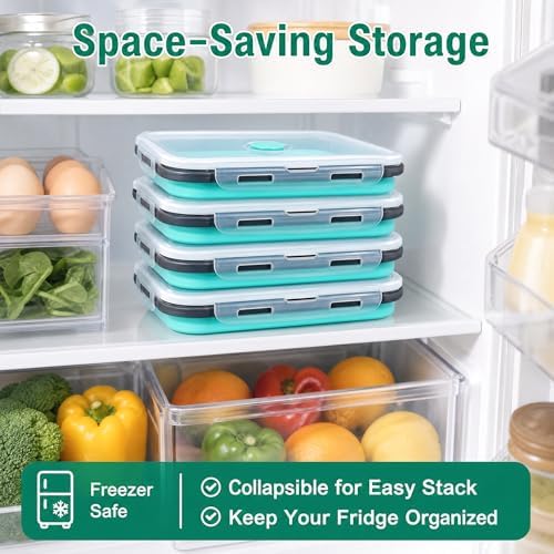 Collapsible Food Storage Containers with Lids - for Camping RV