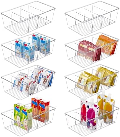 Vtopmart 8 Pack Food Storage Organizer Bins, Clear Plastic, 4