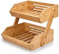 G.a HOMEFAVOR 2-Tier Bamboo Fruit Basket for Kitchen Counter, Self-assembly