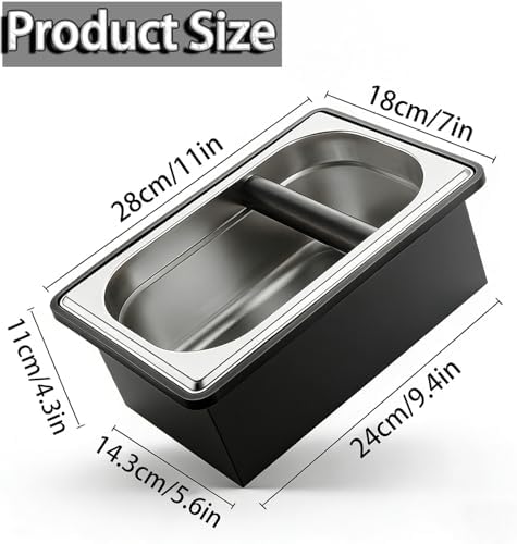 Espresso Knock Box,Stainless Steel Knocker Storage Box