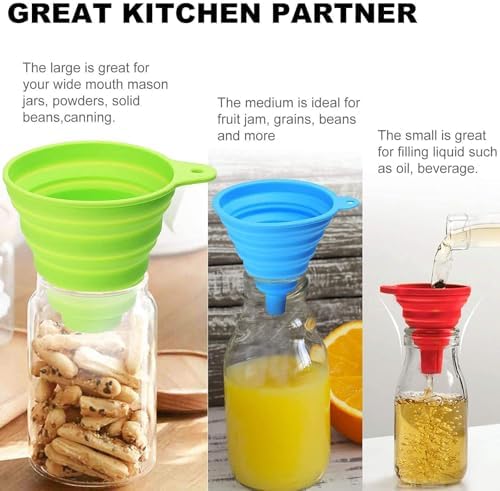 Kitchen Funnel Set 5 Pack, Small to Large, Kitchen Gadgets Accessories