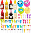 72 Pack Lunch Box Accessories, Including Mini Ketchup Bottle Bear