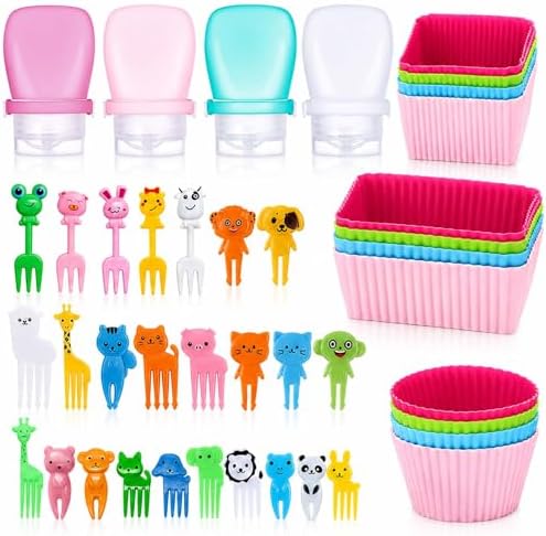 66 Pcs Bento Box Accessories Set with 1 oz Mini Condiment Squeeze
