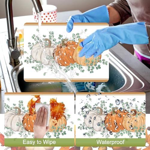 Tarklanda Fall Vinyl Table Placemats Set of 6, 11 x 15.7 Inches