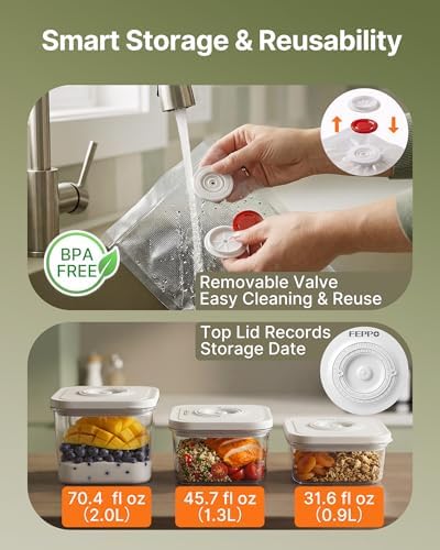 FEPPO Compact Vacuum Sealer with 3 Containers