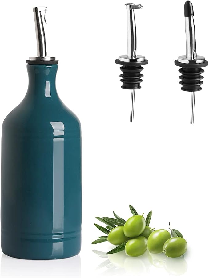 Sweejar Ceramic Olive Oil Dispenser Bottle, Opaque Oil Cruet Protects to Reduce by Sweejarco1949