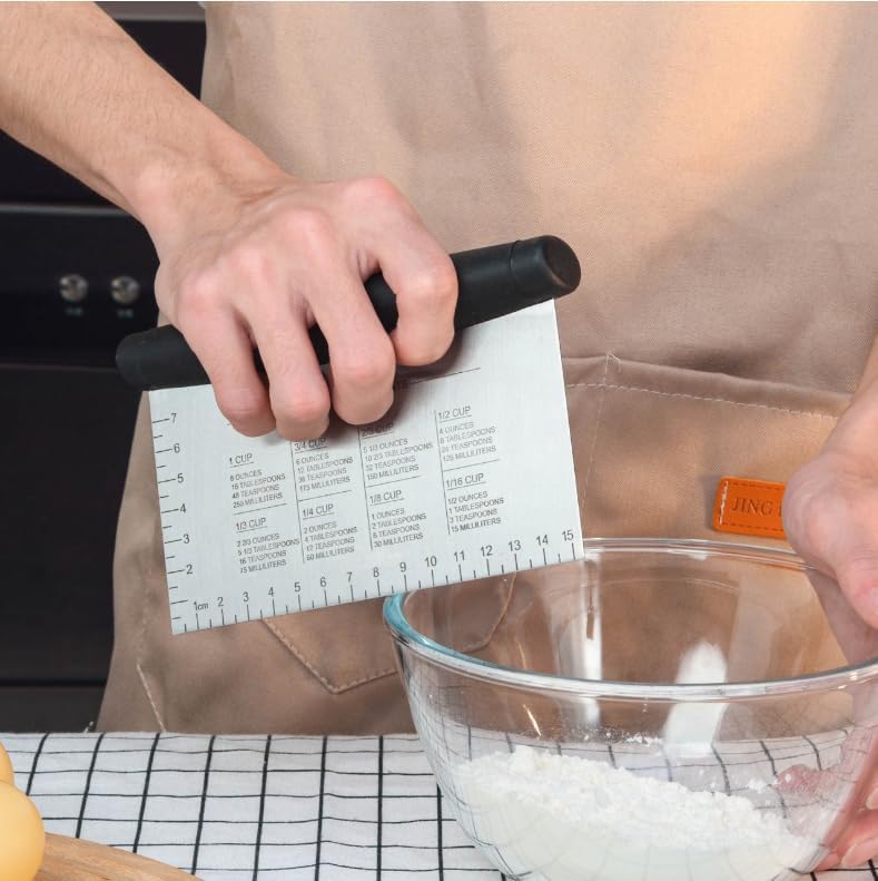 Stainless Steel Dough Scraper, Dough Cutter and Chopper for Baking